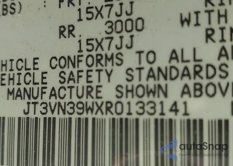 1994 Toyota 4Runner Vn39 Sr5 from USA, damaged, VIN JT3VN39WXR0133141
